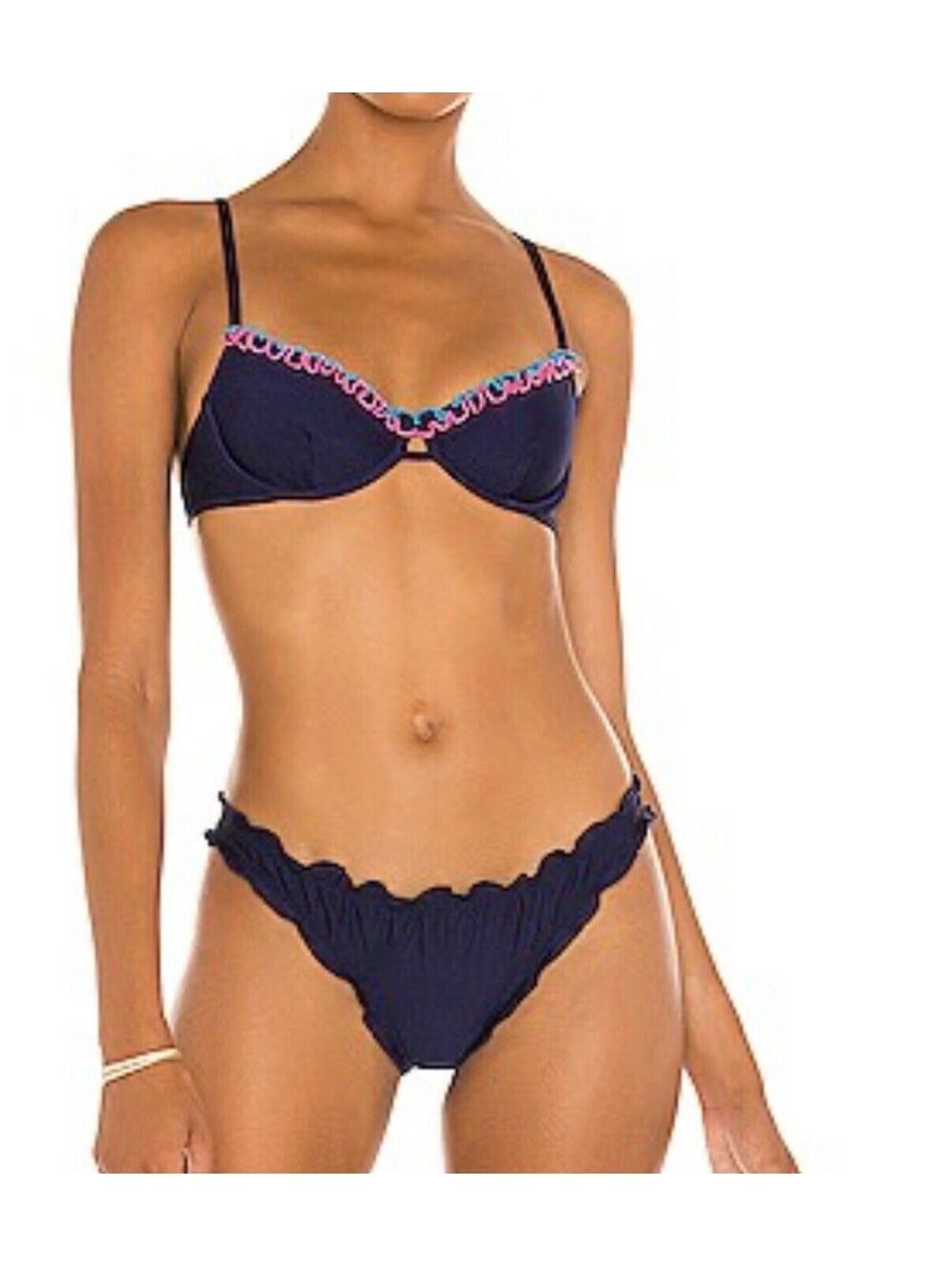 Something Navy Women's Navy Two Pc Bikini Set M